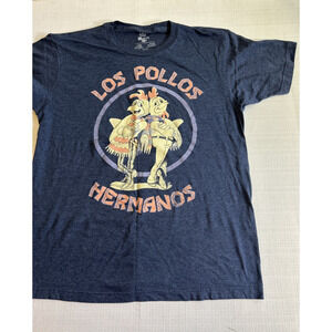 Los Pollos Hermanos Large Blue Mens Breaking Bad Shirt